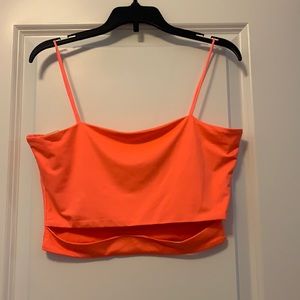 Neon Orange Cut Out Front Cami Top